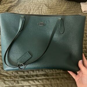 Coach tote purse - green